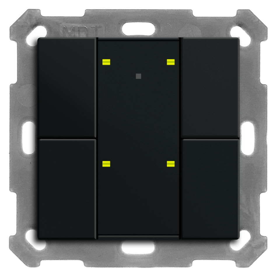 KNX Push Button Plus TS 55 4 gang, Black matt finish