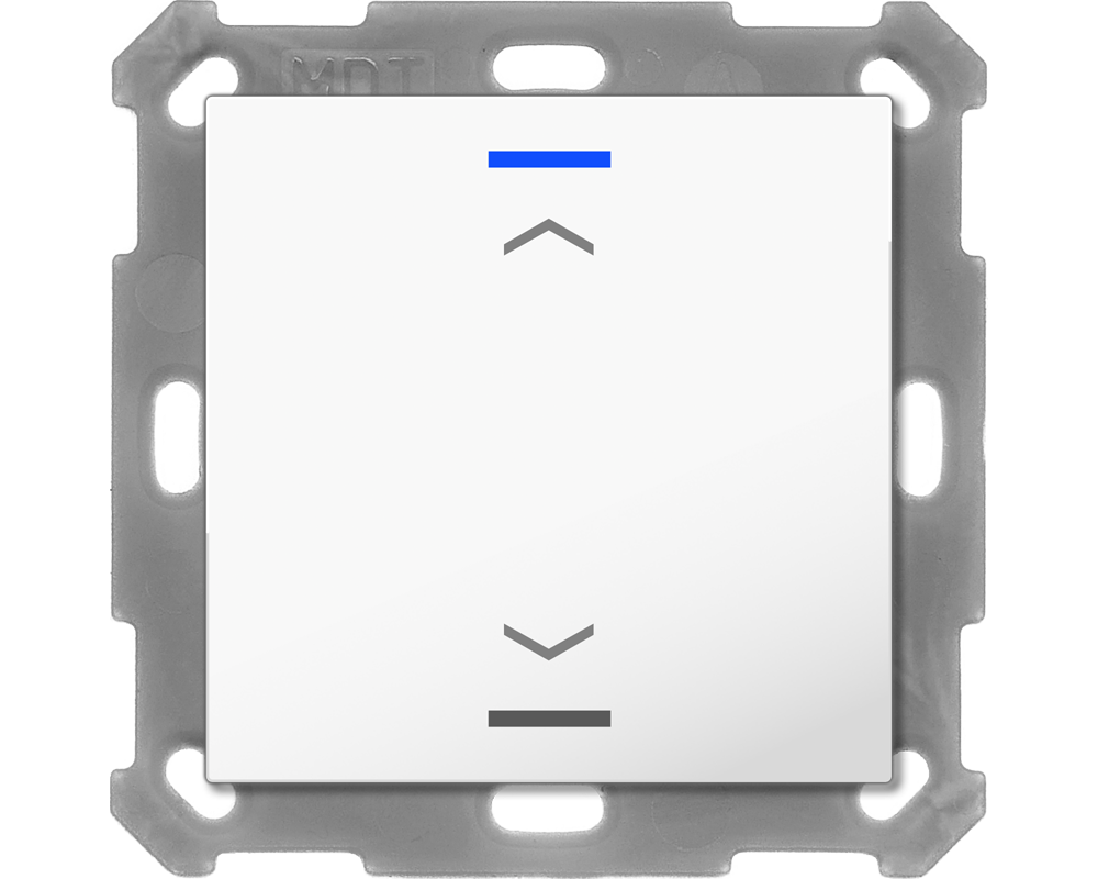 KNX Push Button Lite 55 1 gang, RGBW, blinds, White glossy finish