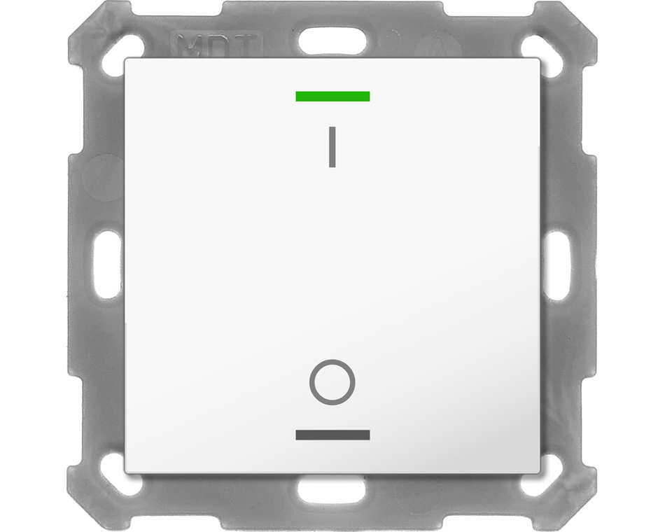 KNX Push Button Lite 55 1 gang, RGBW, switch, White glossy finish