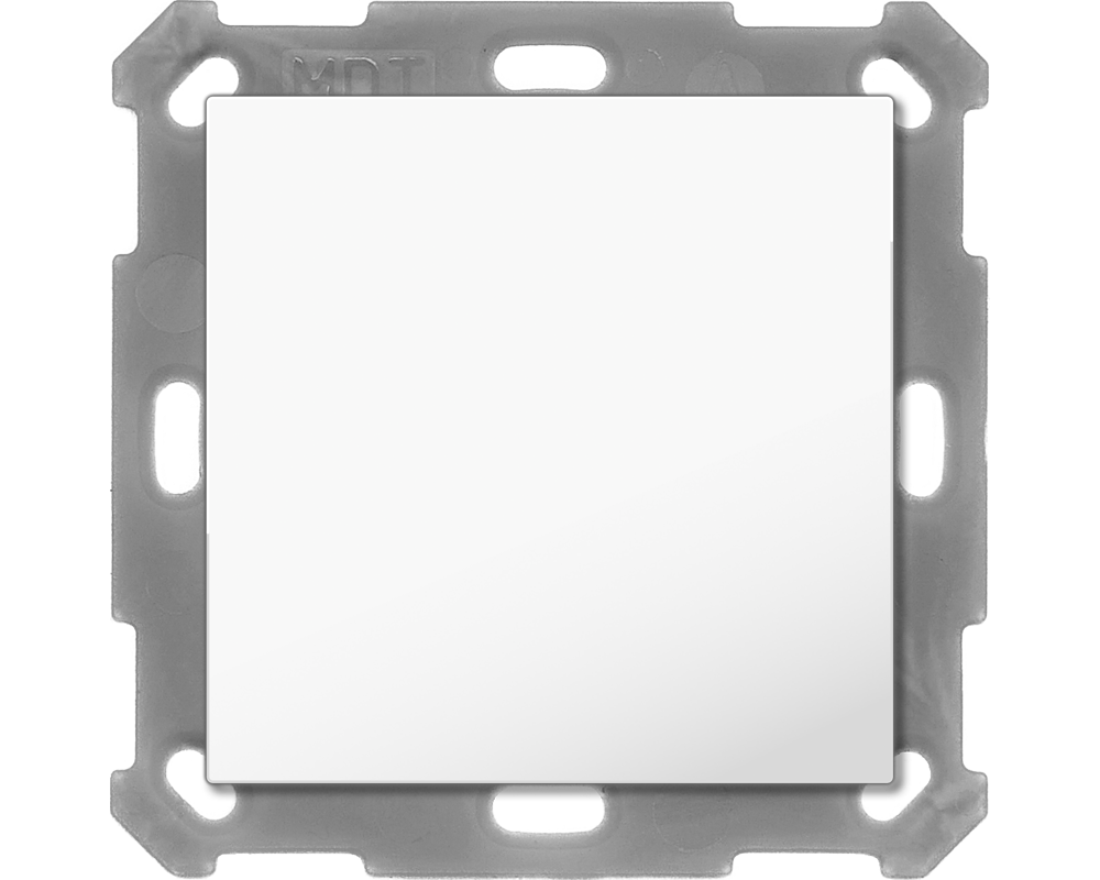 KNX Push Button Lite 55 Basic 1 gang, neutral, White glossy finish