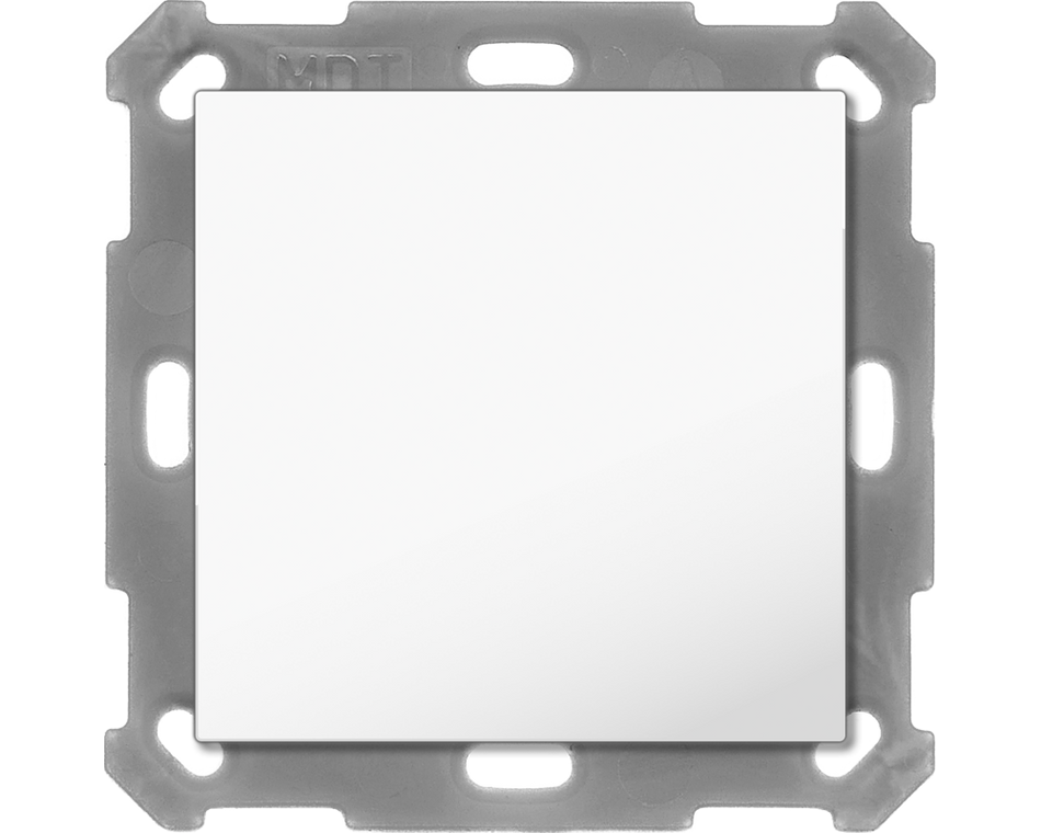 KNX Push Button Lite 55 Basic 1 gang, neutral, White glossy finish