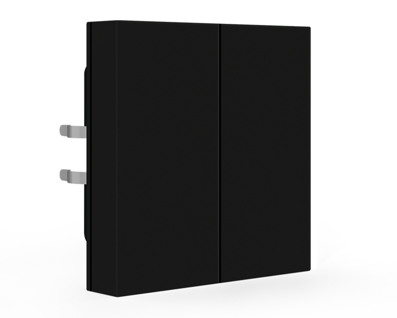 KNX Push Button Lite 55 Basic 2 gang, neutral, Black matt