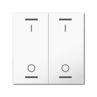 MDT Rocker for the KNX Push Button Light 55 2 gang, white glossy finish, switch