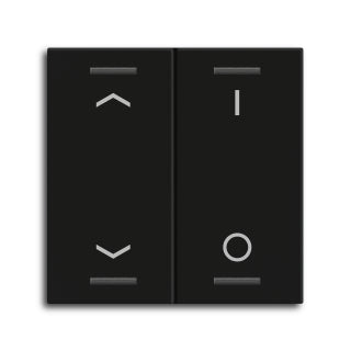 MDT Rocker for the KNX Push Button Light 55 2 gang, Black matt, blinds and switch
