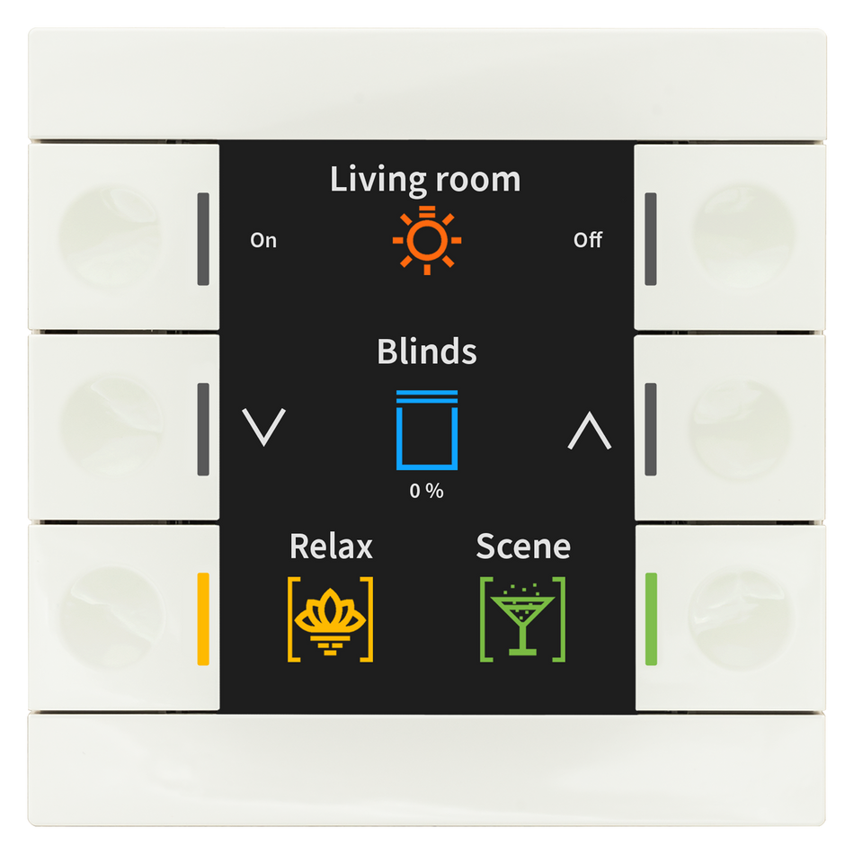 KNX Push Button Smart 86 with colour display, Plastic, White glossy finish