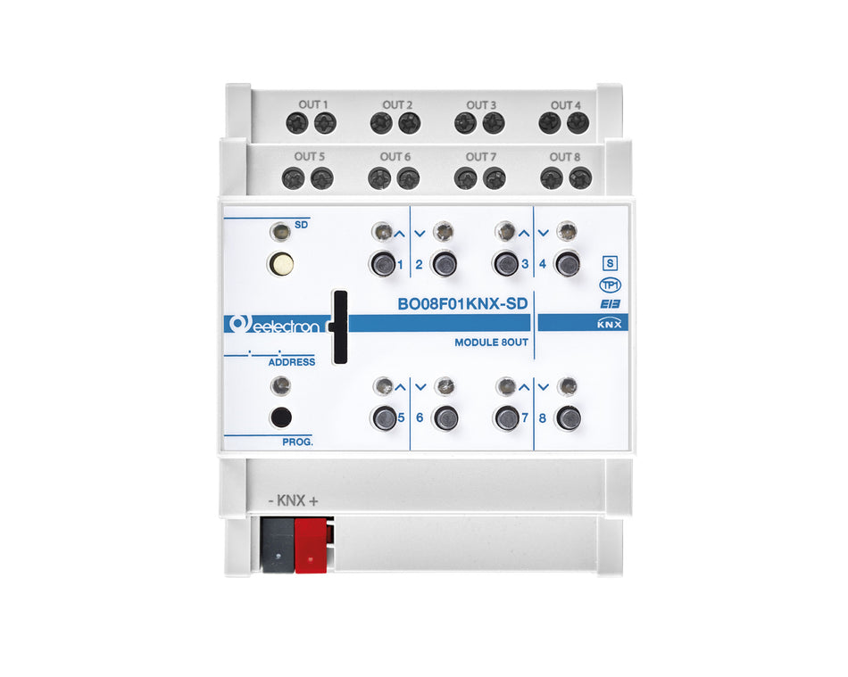 Eelectron BO08F01KNX-SD KNX switching actuator plus 8x, SD card