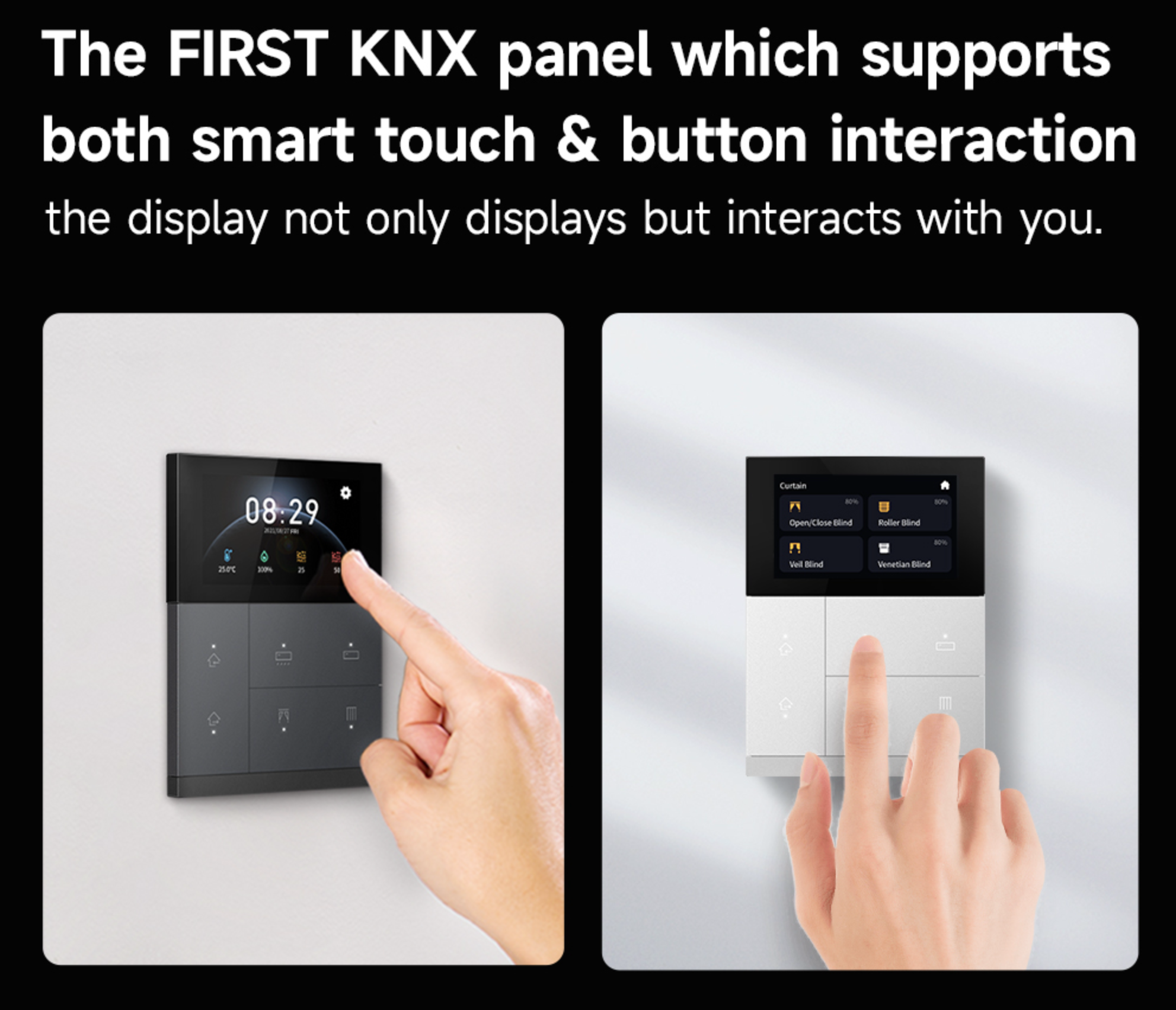 KNX Controller Touch & Pad, Metal, Black IPS capacitive touch panel & mechanical button