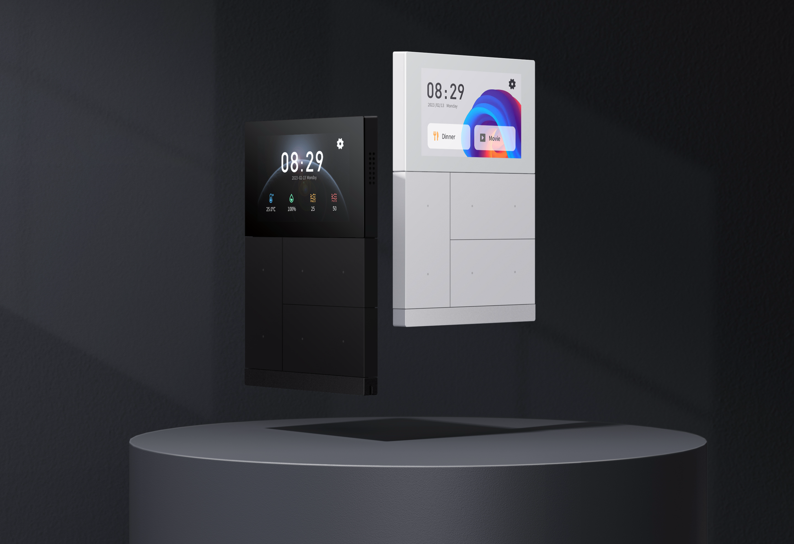 KNX Controller Touch & Pad, Metal, Black IPS capacitive touch panel & mechanical button