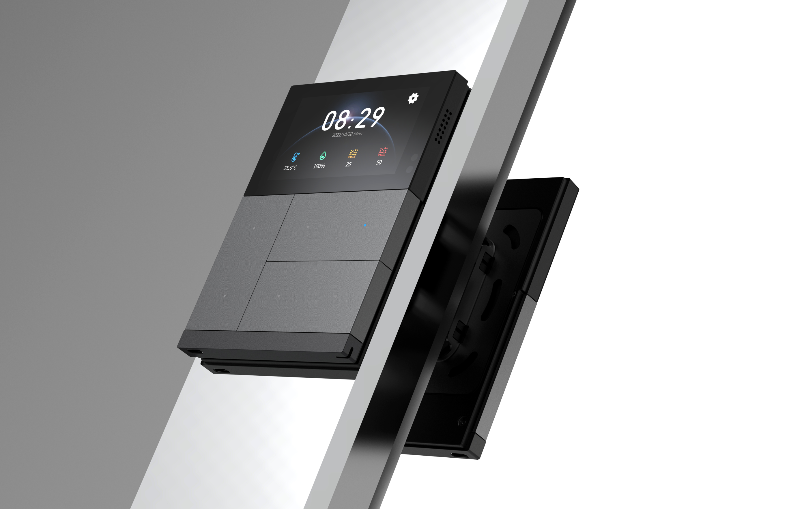 KNX Controller Touch & Pad, Metal, Black IPS capacitive touch panel & mechanical button