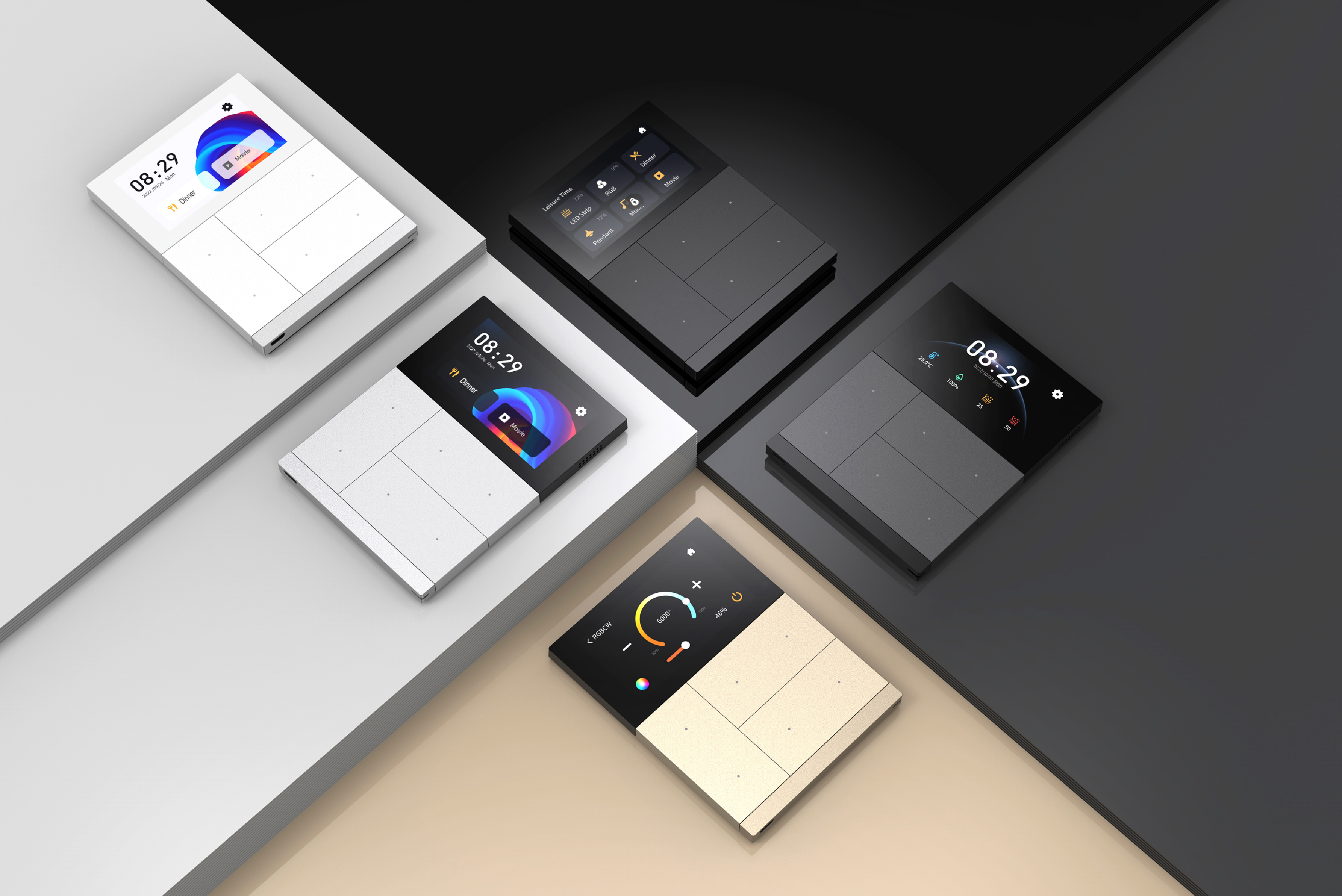 KNX Controller Touch & Pad, Metal, Black IPS capacitive touch panel & mechanical button