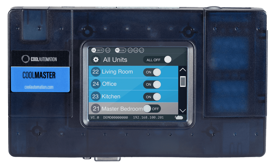 CoolAutomation CoolMaster VRF gateway touch screen