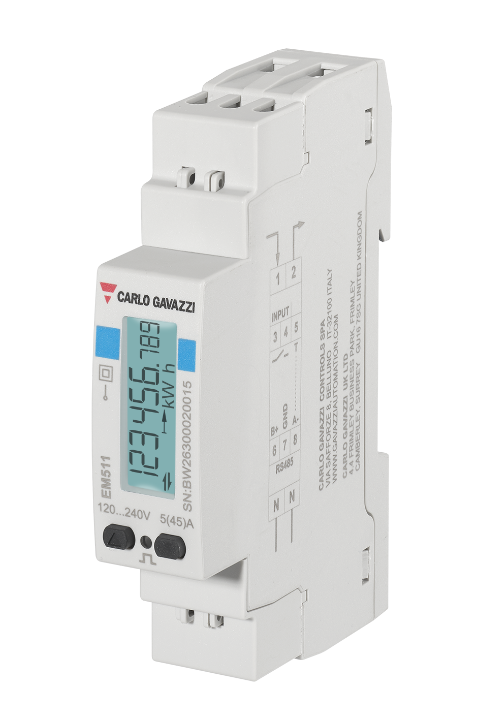 EM511 Energy analyzer for 1-phase systems, cULus listed, Modbus RTU