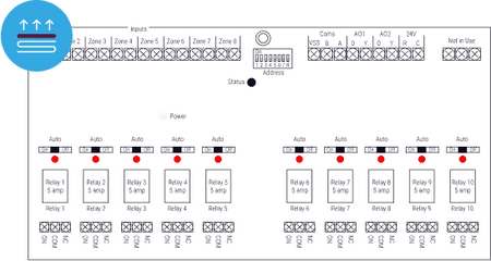 CoolAutomation GS-SMT-HOA underfloor heating controller layout