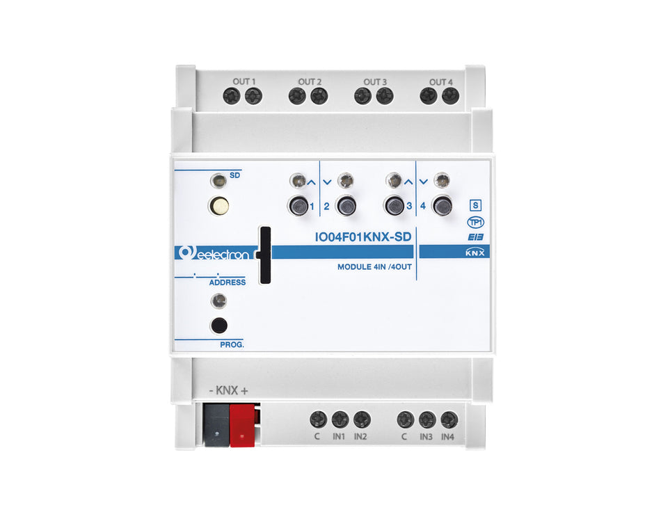 Eelectron IO04F01KNX-SD KNX Universal Actuator 4-way, 4 binary inputs, SD card