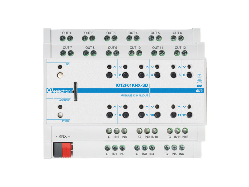 Eelectron IO12F01KNX-SD KNX universal actuator 12-way, 12 binary inputs, SD card