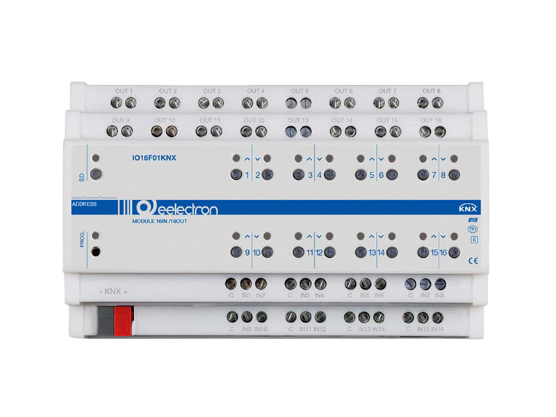 Eelectron IO16F01KNX KNX Universal Actuator 16-fold, 16 binary inputs