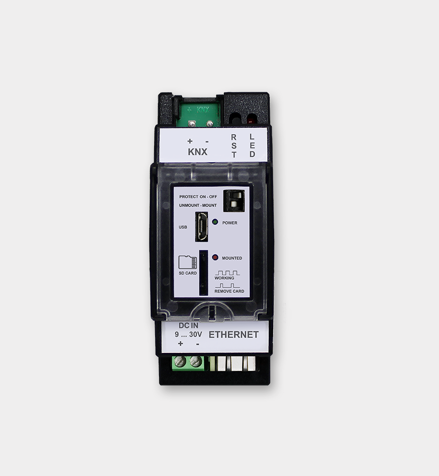 KNX-GW2-IP-2TE - KNX IP Interface, Ethernet and USB, 2-Module DIN Rail