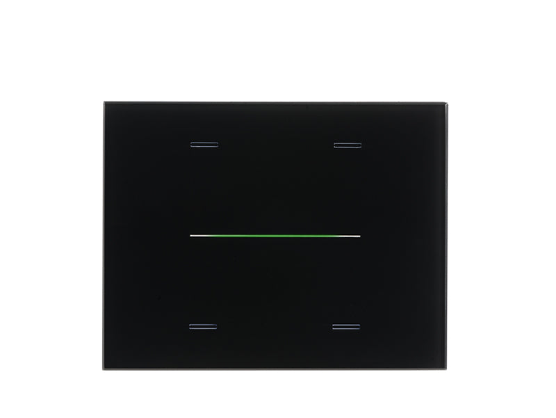 Eelectron 9025GL304L03 KNX push sensor cover GLASSPAD Line 4-way, single, 3-module – black