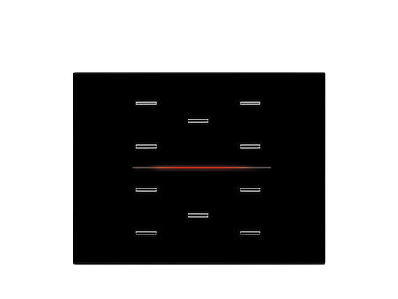 Eelectron 9025GL310L03 KNX Touch Sensor Cover GLASSPAD Line 10-way, single, 3-module – black