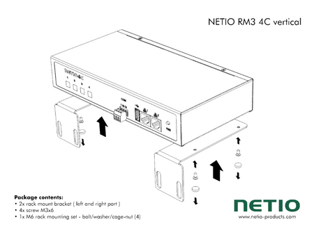 NETIO RM3 vertical mounting diagram