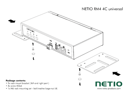 NETIO RM4 universal mounting diagram
