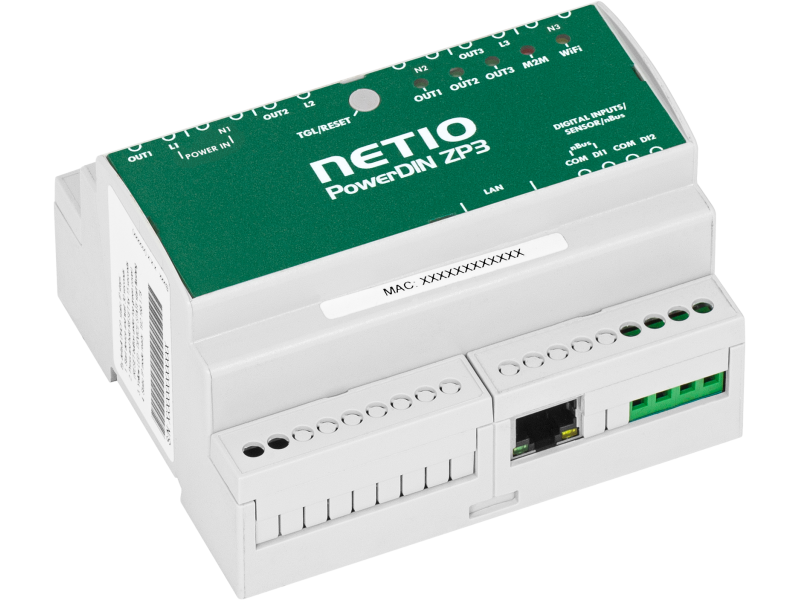 NETIO PowerDIN ZP3 3-phase DIN-rail power controller