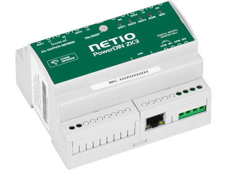 NETIO PowerDIN ZK3 3-phase metered DIN-rail controller