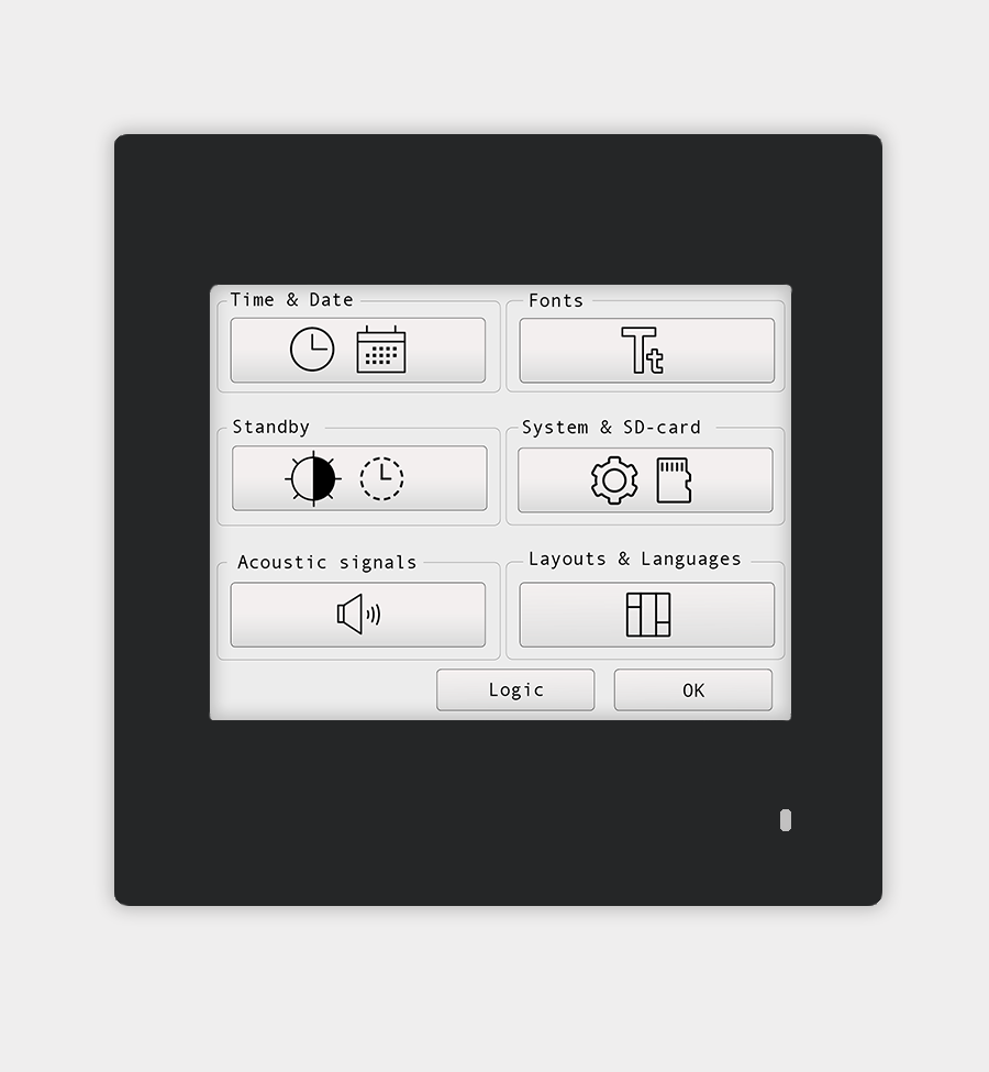 Touch_IT-PC35 - KNX 3.5" Color Touch Panel with Temperature Sensor, Flush Mount