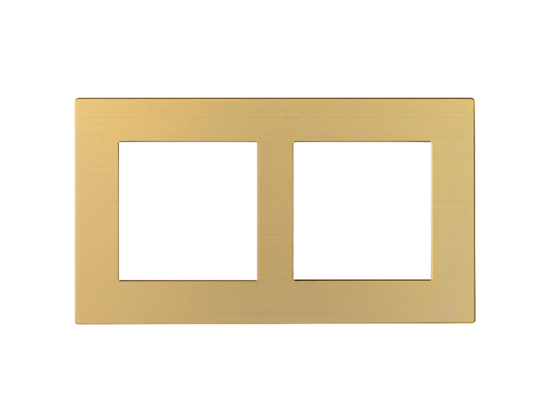 Eelectron PO55A55MV-CH OL-U Double Socket Cover Frame 55+55 – Metal Champagne