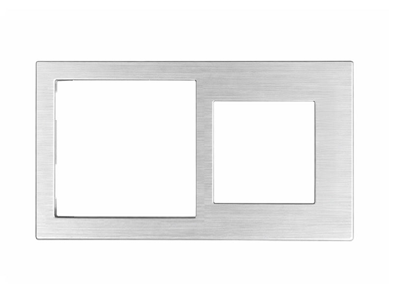 Eelectron PO71A55MT-SH Cover Frame Double 71+55 Metal Silver
