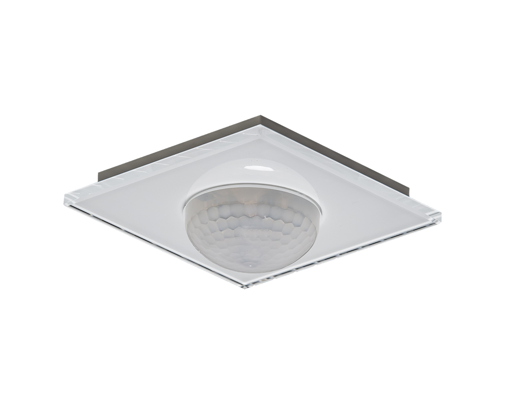 KNX Glass Presence Detector 360° with 3 sensors and a temperature sensor, White