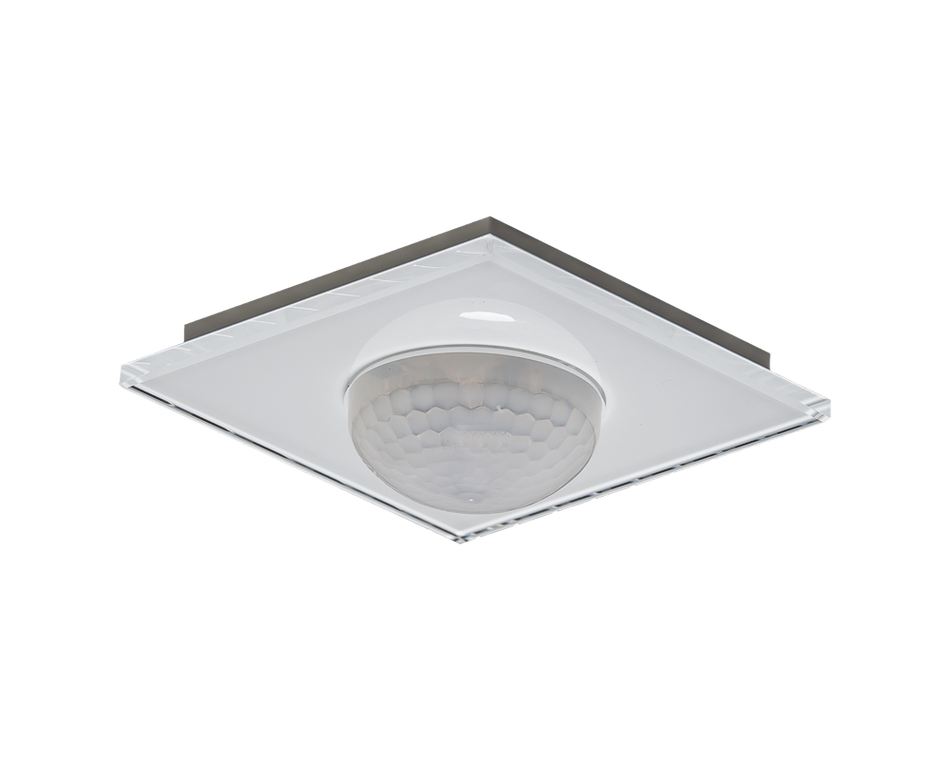 KNX Glass Presence Detector 360° with constant light control and a temperatur sensor, White