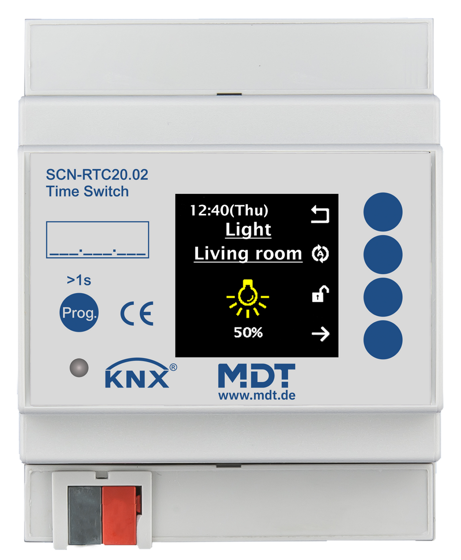 KNX Time Switch 20-channel with active colour display, 4 SU MDRC