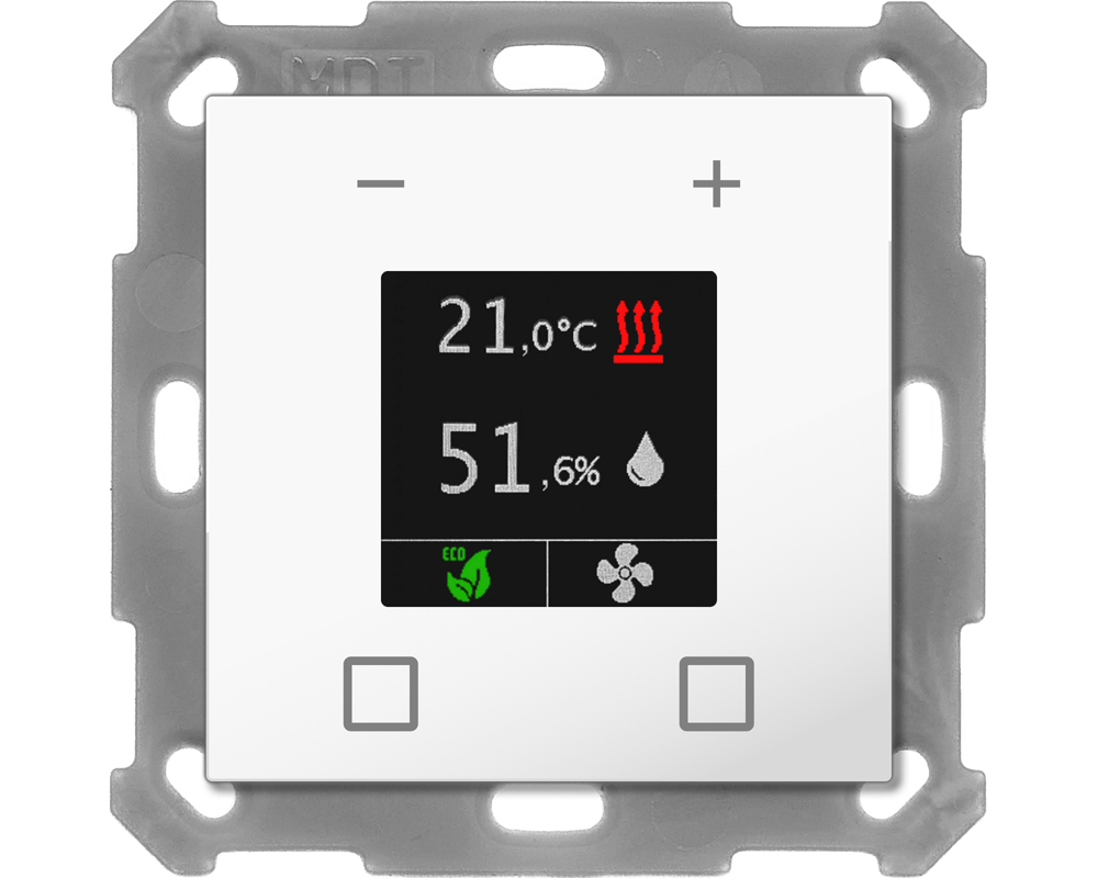 KNX Room Temperature Extension Unit Smart 55, White glossy finish