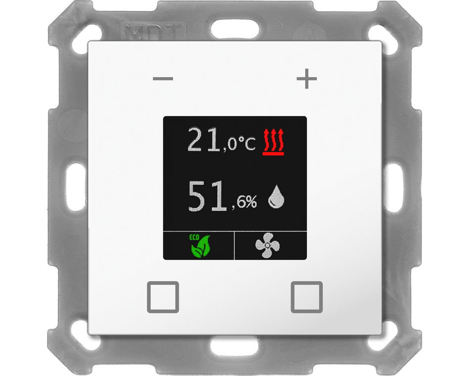 KNX Room Temperature Controller Smart 55, White glossy finish