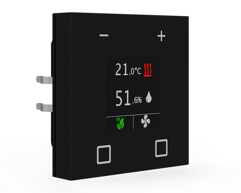 KNX Room Temperature Controller Smart 55, Black matt