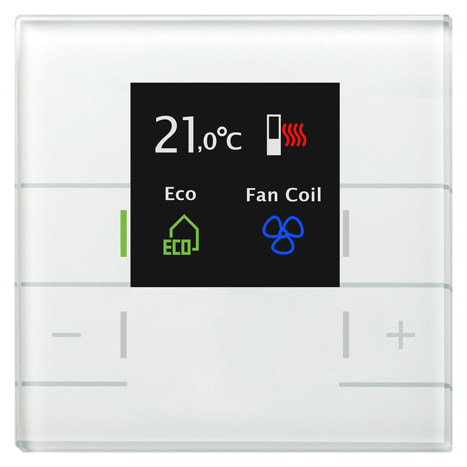 KNX Glas Room Temperature Controller Smart with colour display, White