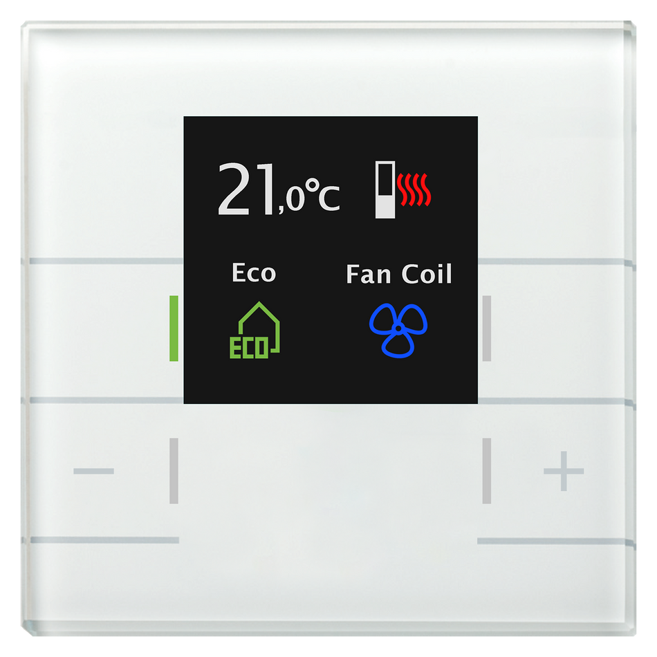 KNX Glas Room Temperature Controller Smart with colour display, White