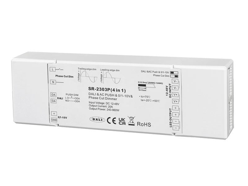 DALI + Push + Phase Cut + 0/1-10V LED Dimmer