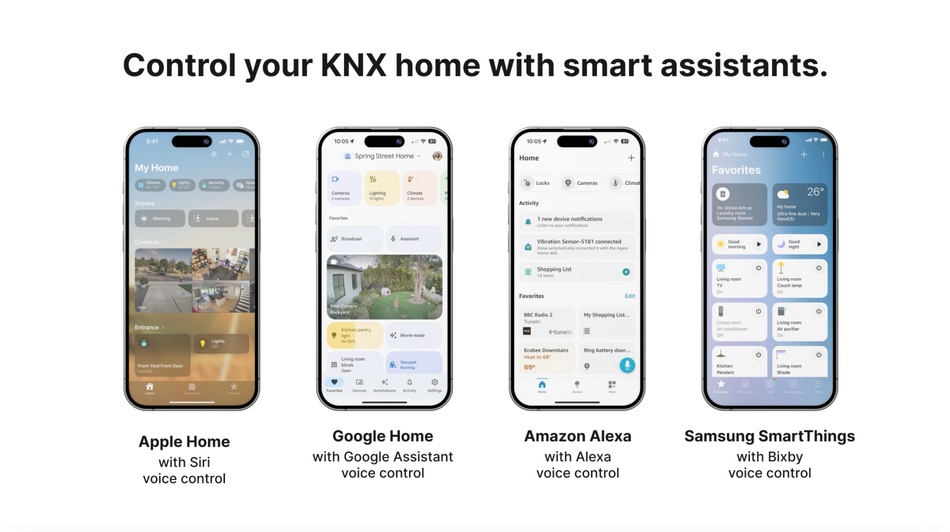 1Home Server for KNX/Loxone/Crestron. Full integration with Apple Home, Google Home, Samsung SmartThings, voice interfaces and Matter