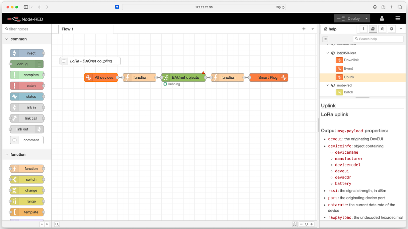 Allorado gateway: LoRa x BACnet x KNX x BACnet x MQTT. Powered by NodeRED and SIEMENS
