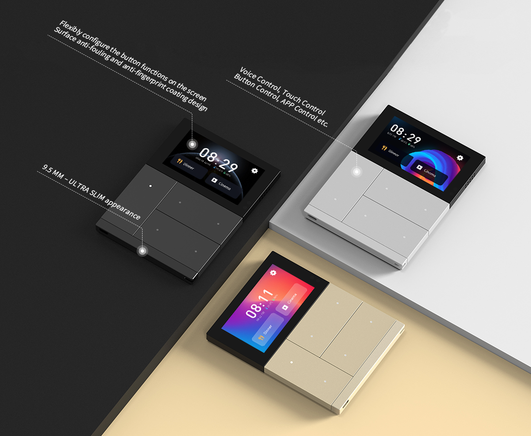 KNX Controller Touch & Pad, Metal, Black IPS capacitive touch panel & mechanical button