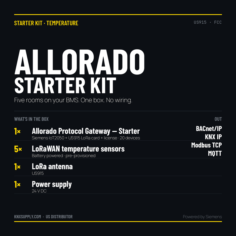 Allorado Starter Kit — Temperature: Protocol Gateway + 5 LoRaWAN Sensors