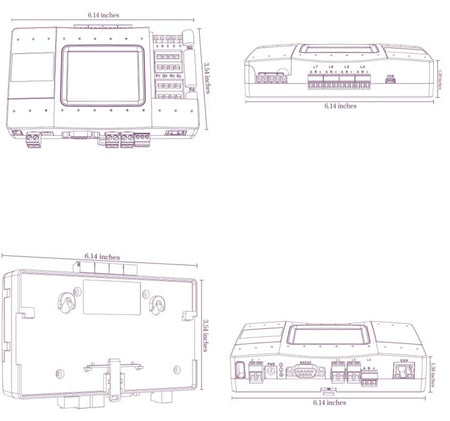 CoolAutomation CoolMasterPro CMPDK000 dimensional drawing, DIN rail and wall mounting