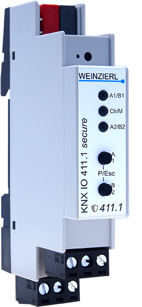 KNX IO 411.1 secure binary input 4-fold dry contacts