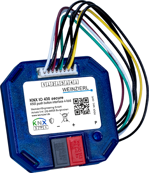 KNX IO 430 secure push button interface 4-fold