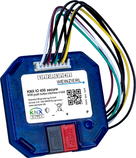 KNX IO 430 secure push button interface 4-fold